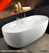 Moderna sempliċi New Arrival Freestanding Tub Akriliku Oval Bil Faucet