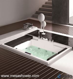Lussu 2 Żewġ Persuni Style Sempliċi Akriliku Idromassaġġ Jetted Massage Drop Fil Cheap Price Hot Sale Bath Tub